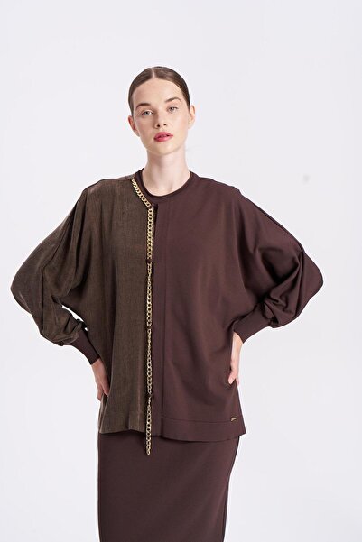 Niliwi 3100 YARISI KUMAŞ ZİNCİRLİ YARASA BLUZ