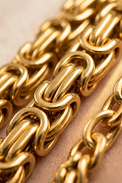 Otto Man Steel Jewelry Erkek Paslanmaz Çelik Kolye Sarı Renkli 7mm Kalın Kral...