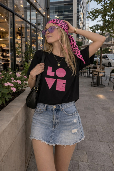 Sheesy IUBESC cu imprimeu supradimensionat tricou