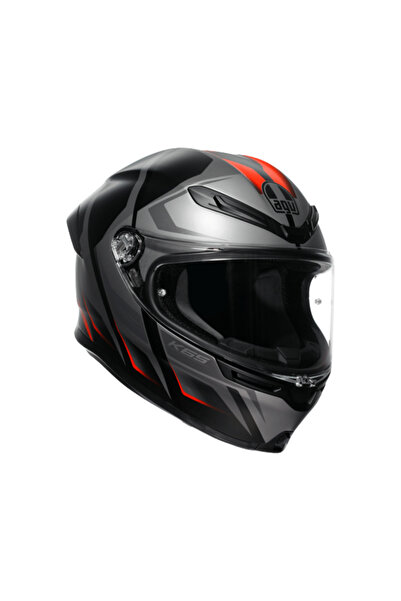 AGV K6 S KARVE MATT - BLACK / GREY / RED S