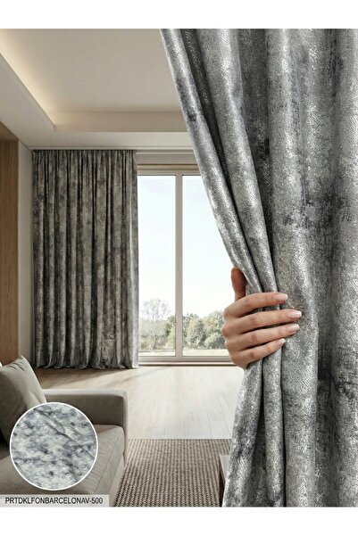 LEVENT ÖZEL PratikFon Jakar Dokuma Fon Perde 140en260boy cm Hazır Dikili