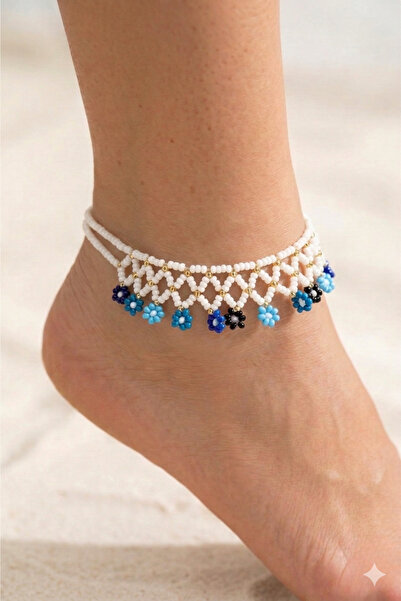 PETEK AKSESUAR Flower Anklet - Beaded Handmade