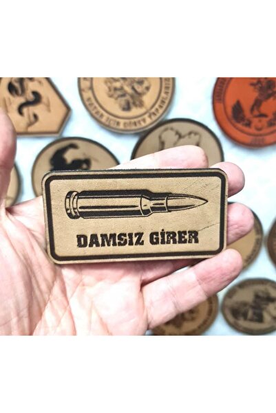 Seyhan Askeri Malzeme DAMSIZ GİRER - Deri PEÇ - Arma - Askeri Patch