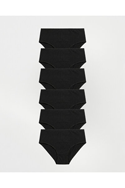 Amarelle Mila Μαύρα Ψηλόμεσα Σλιπ 6-Τεμαχική Συσκευασία Βαμβάκι Τεμαχίων