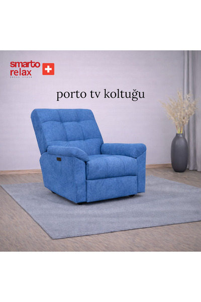Smarto relax AKAT Elektrikli TV Koltuğu Berjer – Kademeli Sırt, Kadife, Kontr...