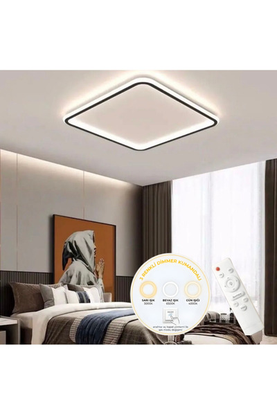 Vonalight 40x40cm Kare, 3 Işık Renk,led Tavan Lambası,avize,plafonyer,aydınla...