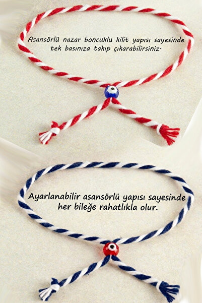 Takı Dükkanı Sevgili Çift 2li Bileklik Nazar Boncuklu Marteniçka Bilekliği bbb27