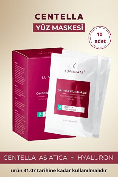 Luminate Centella Cica Krem Yüz Maskesi 10'lu Hyalüronik Asit Shea Yağı Yatış...