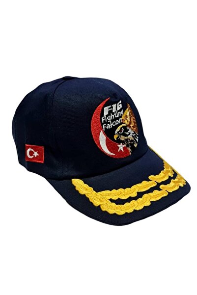 Seyhan Askeri Malzeme F16 FIGHTING FALCON ŞAPKA SİYAH DEFNE DALI İŞLEMELİ