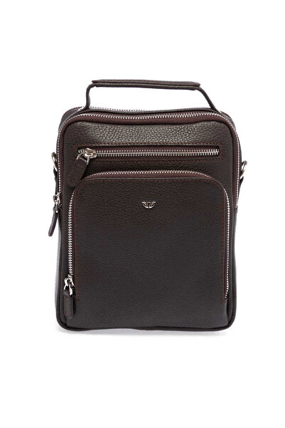 Tergan Kahverengi Hakiki Deri Erkek Çapraz Askılı Çanta - S1AC00021482-A42