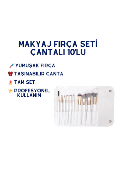 hızlı store مجموعة فرش المكياج حقيبة قطعة 10'lu |   فرشاة كريم الأساس، فرشاة ...