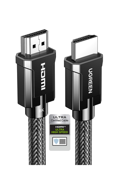Ugreen كابل HDMI 2.1 ذكر إلى ذكر (8K) بطول 1 متر، رمادي