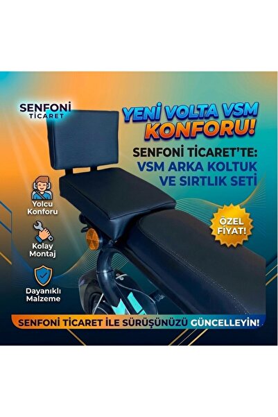 Volta Vsm Deri Arka Koltuk, Sırt Dayamalı, Sele, Oturak, Elektrik Bisiklet