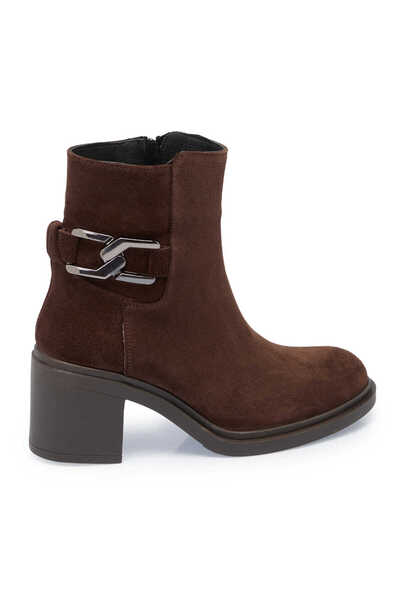 Tergan Kahverengi Hakiki Süet Deri Kadın Casual Bot - K24K1BT67746-B85