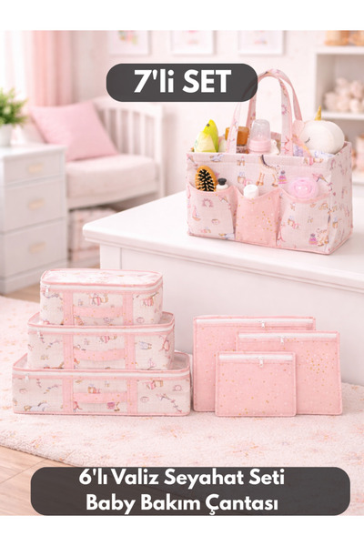 PONÇİK BEBEK Baby Doğum Çantası Çok Kullanışlı Düzenleyici Set 7 Parçadır