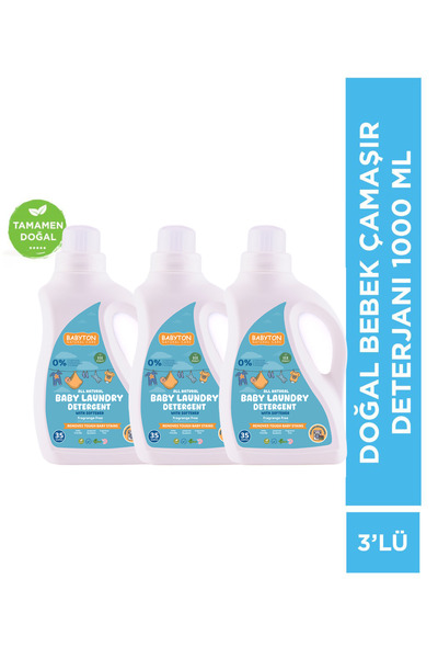BABYTON Doğal Bebek Çamaşır Deterjanı 3'lü Set