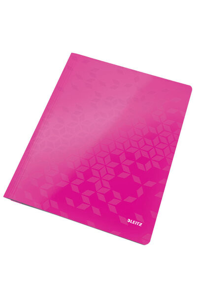 Leitz WOW A4 laminated cardboard file with rail, 250 sheets, pink