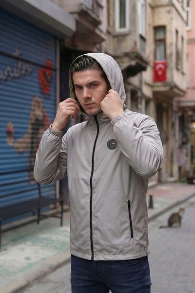 Goccix Ανδρικό αδιάβροχο μπουφάν με κουκούλα Water and Αντιανεμικό Με τσέπες ...