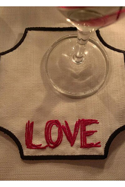 Mora Tekstil Invitation Napkin, Love Embroidered Presentation Napkin, Coffee ...