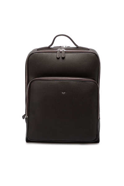 Tergan Kahverengi Hakiki Deri Unisex Sırt Çantası - S1SR00021454-A42