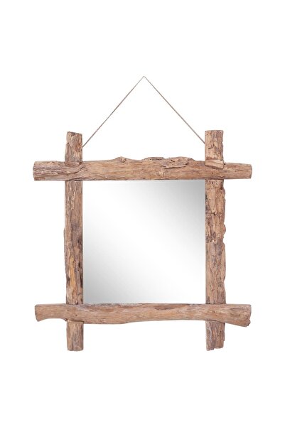 Concept Oglindă cu ramă bușteni, , 70x70 cm, lemn masiv reciclat