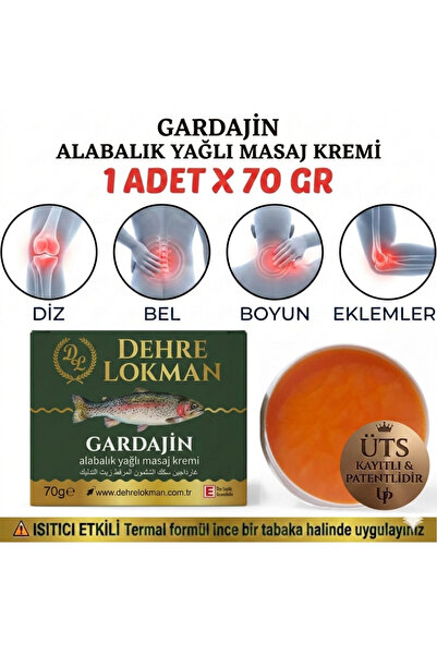 Dehre Lokman ALABALIK YAĞLI GARDAJİN NEW LÜX MASAJ KREMİ 70 GR(Diz,Bel,Sırt,B...