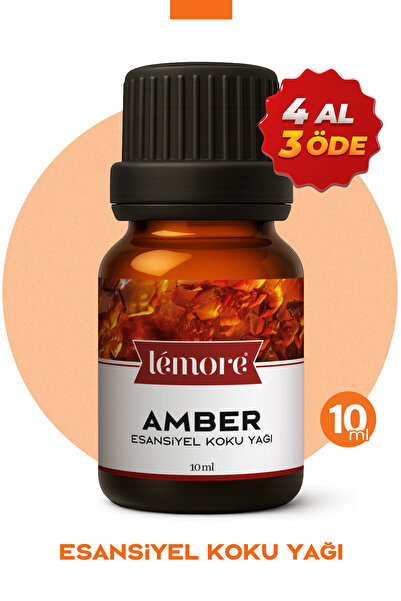 Lemore Amber Esansiyel Uçucu Koku Yağı Buhurdanlık Yağı Difüzör Esansı Küre 10ml