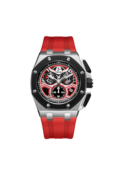 Tornado Men's Chronograph Red with Black Dial Watch - T25103-SSRRB