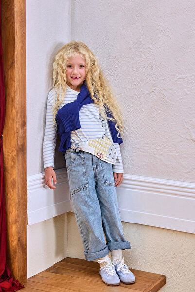 Marvy Blue Striped Long Sleeve Tshirt