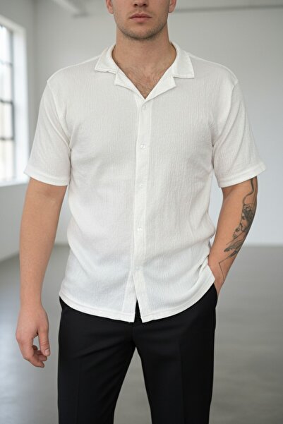 Altamira ανδρικό λευκό κοντομάνικο πουκάμισο