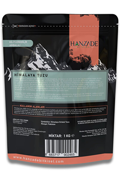 Hanzade Bitkisel Pembe Himalaya Tuzu Toz 1 Kg x 3 Adet (Öğütülmüş Sofralık)