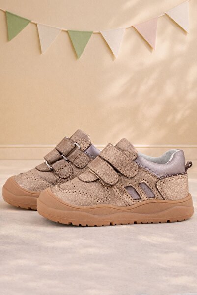 Rakerplus Schaggy Genuine Leather Copper Platinum Velcro Baby Sports Shoes
