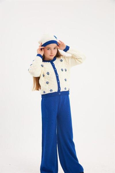 Hilal Akıncı Kids Devojčin set sa izvezenim cvećem