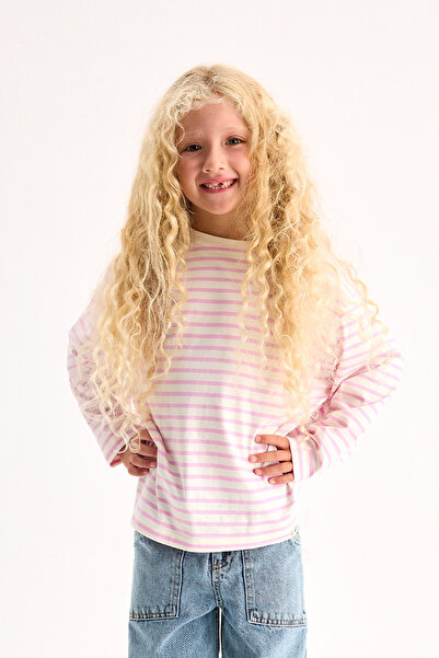 Marvy Pink Striped Long Sleeve Tshirt