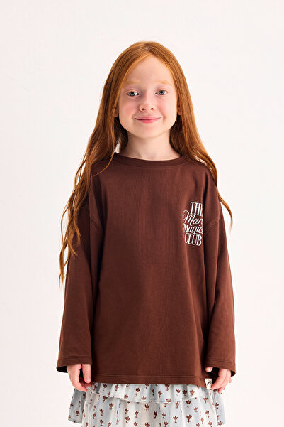Marvy The Magical Club Brown Printed Long Sleeve Tshirt