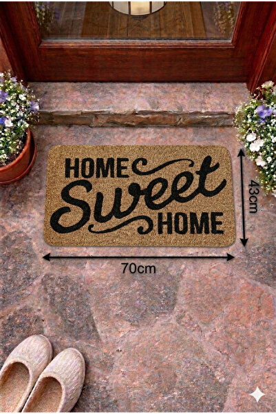 SoGood Concept Home Sweet Home Kapı Önü Paspası 43x72 - Silinebilir Kaymaz Ta...