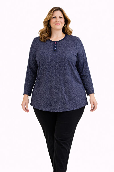 Mutlu City Plus Size Mother's Combed Cotton Blouse 405