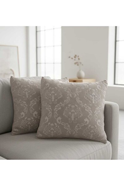 maison linden Welsoft Fleece Embossed Cushion Set of 2 40X40 Padded g Invisib...