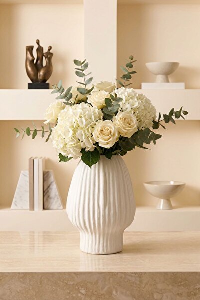 Decorative Vase Handmade White Color Model 13