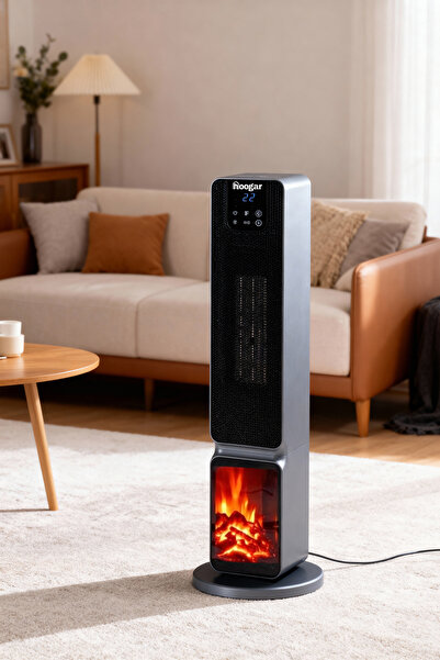 Hoogar German 2701 L Grey OLED Şömineli Ekran Dijital Göstergeli Kule Tipi Se...