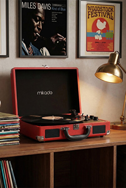 Mikado Nostalgia Mn-p317 Kırmızı Çanta Pikap Bluetooth Destekli Rca Müzik Kutusu