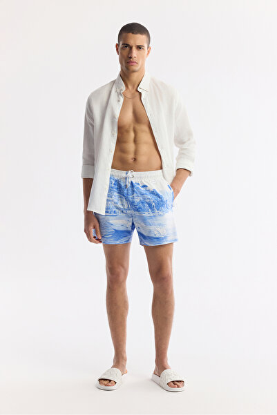 Avva Muške plave Brzo se suši Štampano opuštene kupaće šortseve A51Y3821