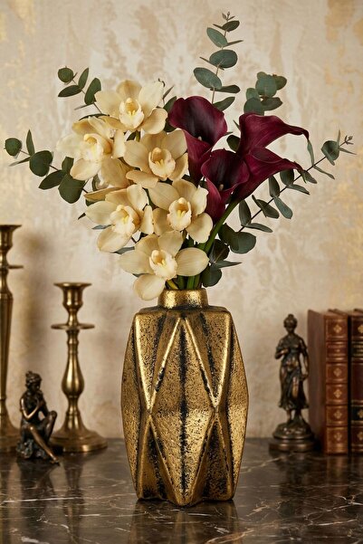 Decorative Vase Handmade Gold Antiquated Color Model 21