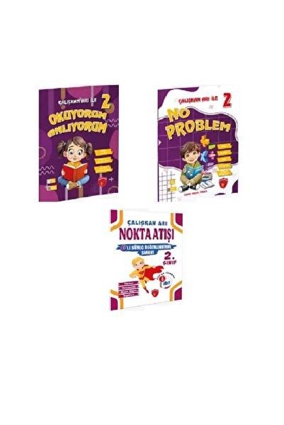 Çalışkan Arı Yayınları 2. sınıf Problem Kitabı, Oku Anla, 6'LI Deneme Fasikül...