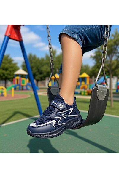 WEBORN Dječje tenisice na vezanje, tamnoplave, sa jednim čičkom, Elastično La...