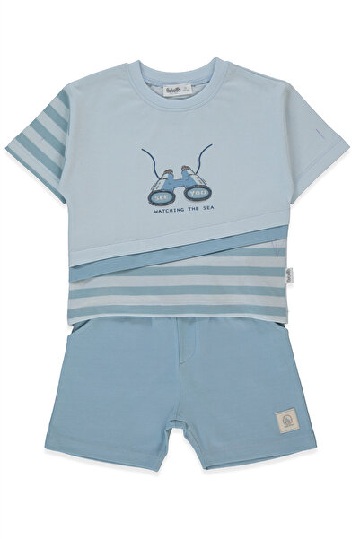 Bebetto طقم شورت سوبريم مكون من قطعتين (نيو روت) أزرق