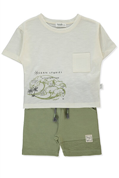 Bebetto طقم شورتات رياضية من قطعتين (للسباحة) باللون الأخضر