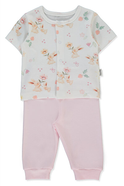 Bebetto طقم بيجامة صغيرة بدون جوارب من إنترلوك مكون من قطعتين (MY SUN) باللون...