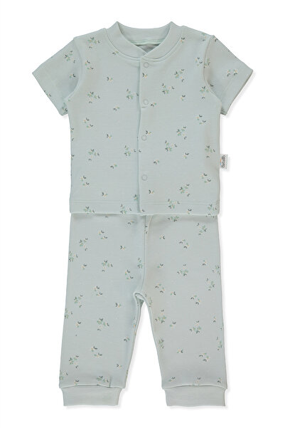 Bebetto طقم بيجامة صغيرة بدون جوارب من إنترلوك مكون من قطعتين (فلور جاردن) لو...
