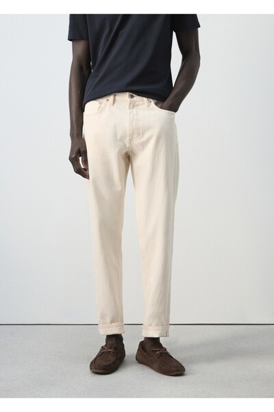 MANGO Man %100 pamuk regular fit cropped jean pantolon